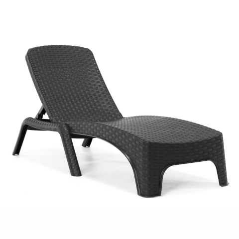 Genoa Rattan Lounger In Anthracite by Eden Commercial Furniture