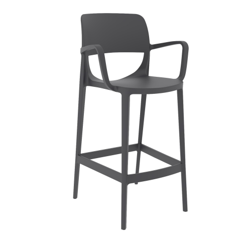 Crocus Bar Stool With Arms In Anthracite by Eden Commercial Furniture