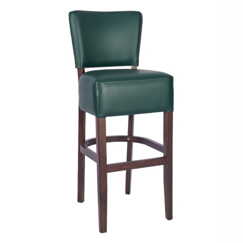 Reubens Stool in Walnut and Moss from Eden Commercial Furniture